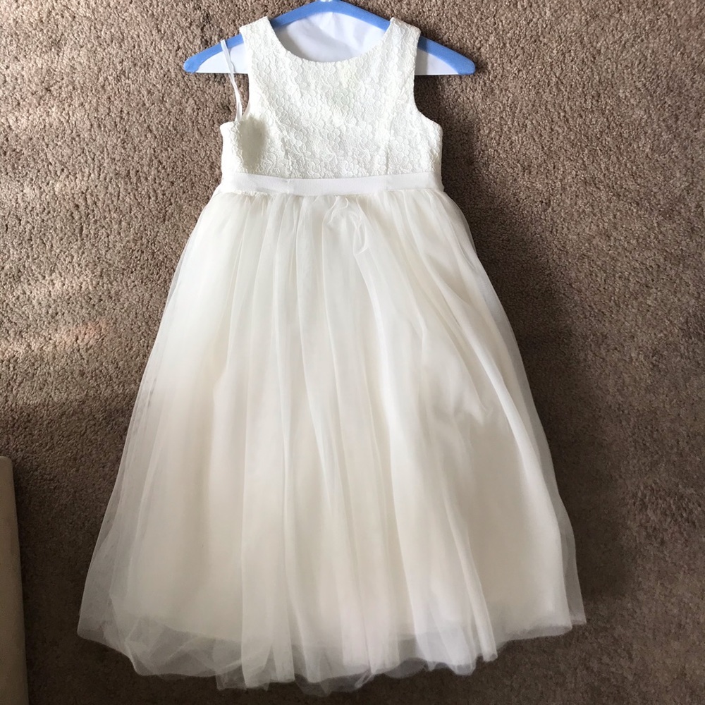 David’s Bridal lace & tulle tank flower girl dress